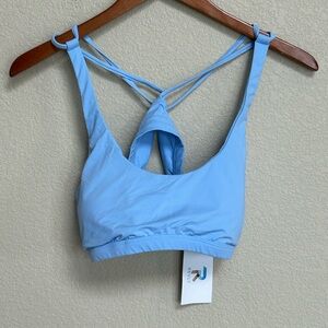 NWT Revly Bikini SET Light Blue Strappy Back Top XL Bottom L Women’s Two Piece